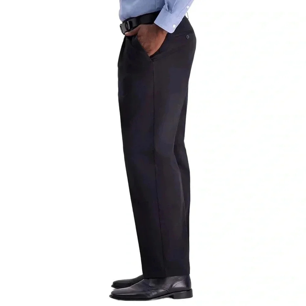 Haggar W2W Pro Stretch Cotton Pleated Relaxed Fit Mens Dress Pants Size 36Wx34L - Picture 3 of 12